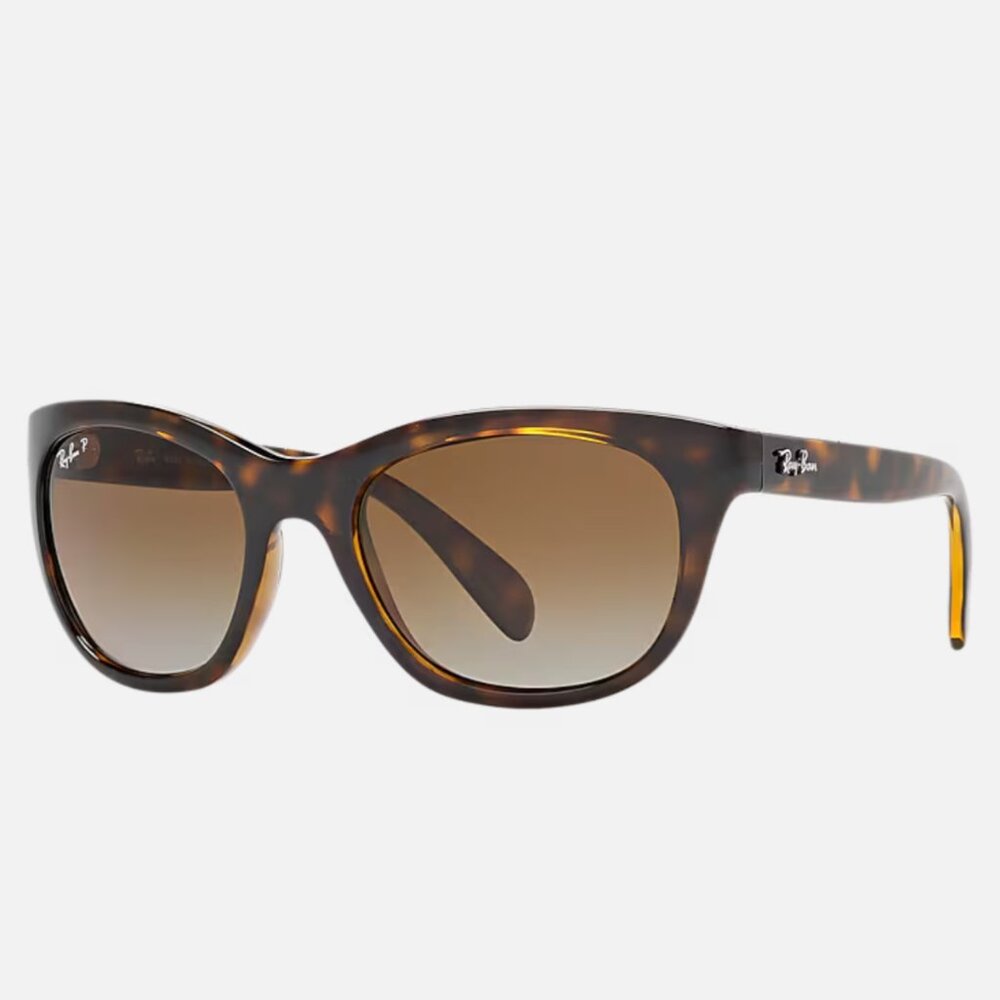 RAY BAN Square POLARIZED Brown Gradient RB4216 710/T5 56 Sunglasses